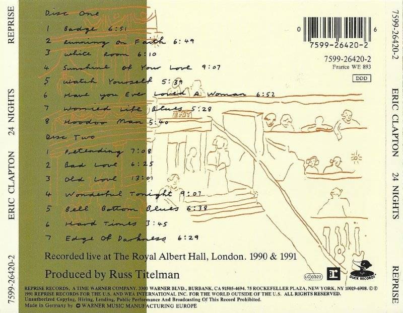 Eric Clapton 24 Nights : Back